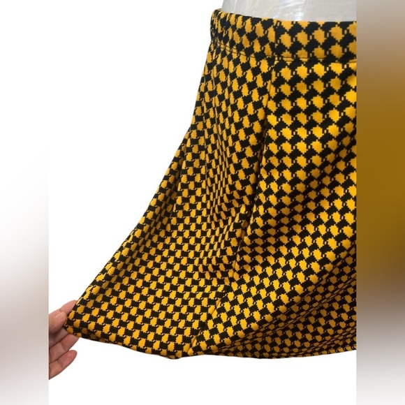 Houndstooth a line mini skirt plus size Chic Yellow and Black - Picture 2 of 5